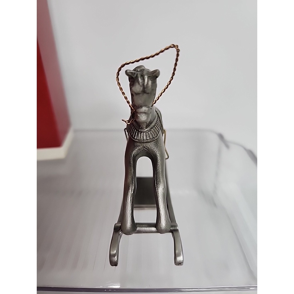 Hallmark 1995 Pewter Rocking Horse Ornament 15th Anniversary QX6167 Boxed - Picture 4 of 8